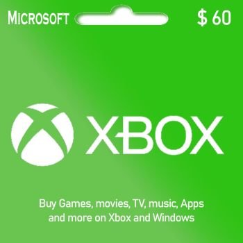 Xbox Gift Card USD $60 - Digital Code