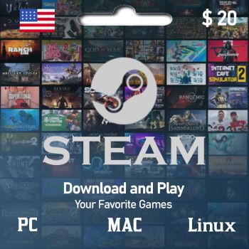 Steam Wallet Code USD $20
