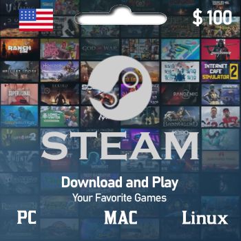 Steam Wallet Code USD $100